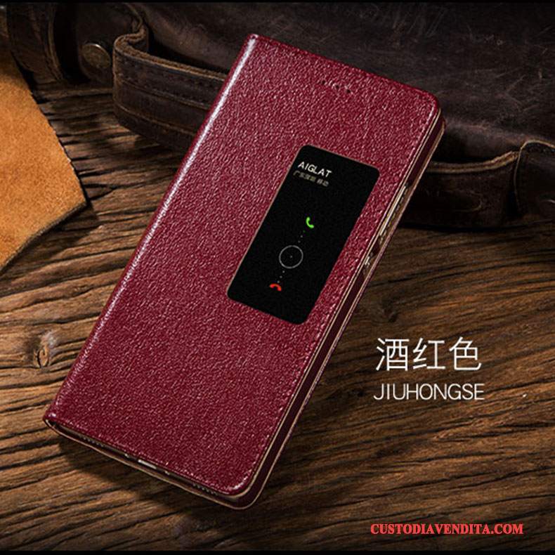 Custodia Huawei P8 Pelle Sottili Alto, Cover Huawei P8 Folio Telefono Nero