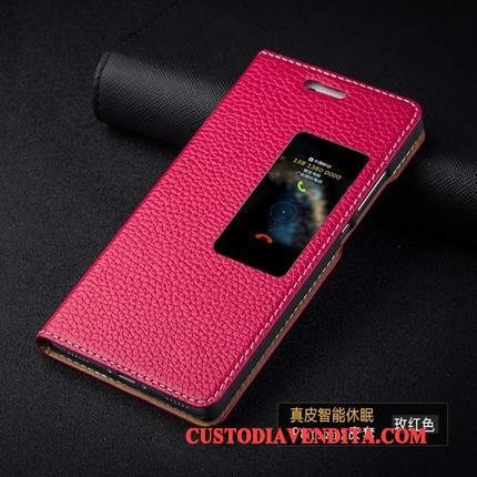 Custodia Huawei P8 Pelle Sottili Alto, Cover Huawei P8 Folio Telefono Nero