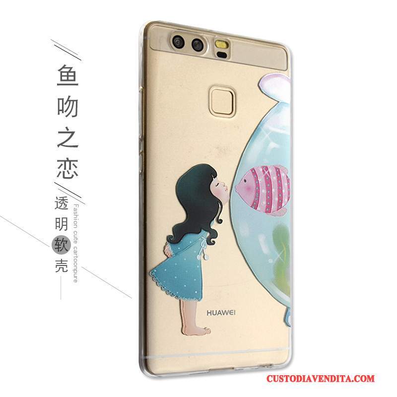 Custodia Huawei P9 Cartone Animato Anti-caduta Bello, Cover Huawei P9 Protezione Telefono Morbido