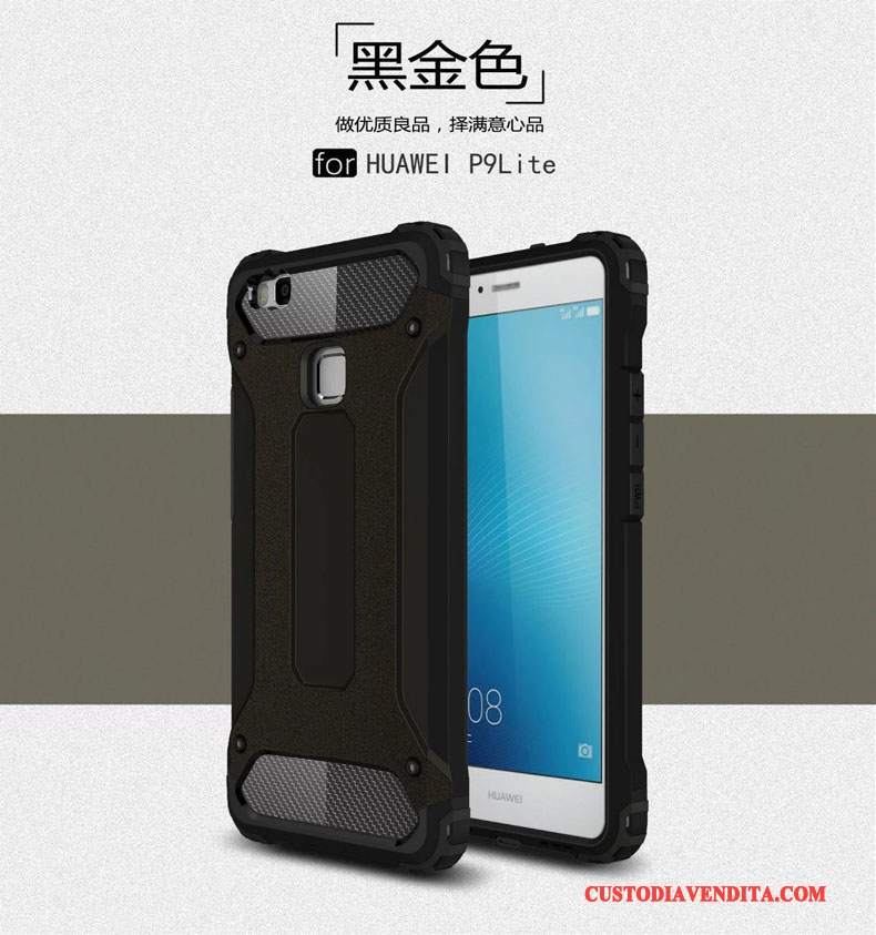 Custodia Huawei P9 Lite Silicone Metallo Argento, Cover Huawei P9 Lite Protezione Telefono Anti-caduta