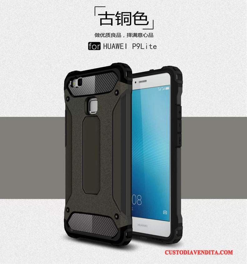 Custodia Huawei P9 Lite Silicone Metallo Argento, Cover Huawei P9 Lite Protezione Telefono Anti-caduta