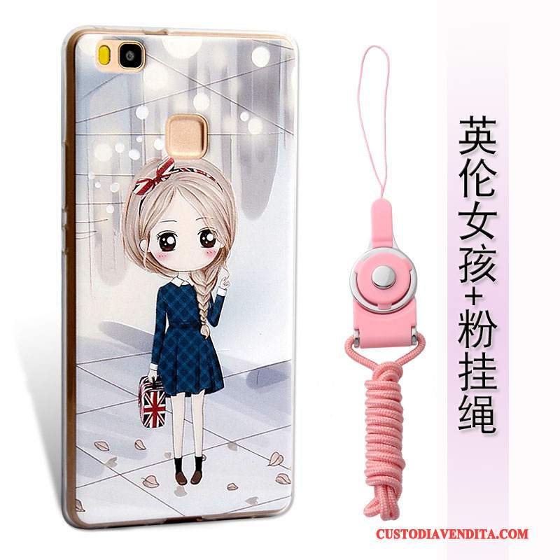 Custodia Huawei P9 Lite Silicone Morbido Porpora, Cover Huawei P9 Lite Protezione Ornamenti Appesi Gioventù