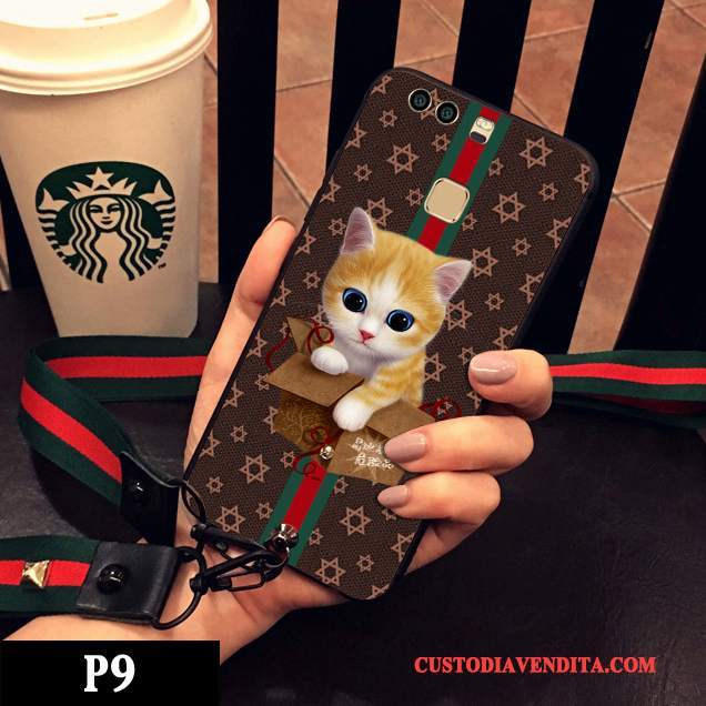 Custodia Huawei P9 Plus Creativo Tutto Incluso Difficile, Cover Huawei P9 Plus Silicone Gattino Di Personalità