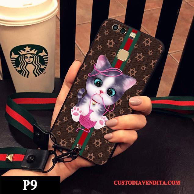 Custodia Huawei P9 Plus Creativo Tutto Incluso Difficile, Cover Huawei P9 Plus Silicone Gattino Di Personalità