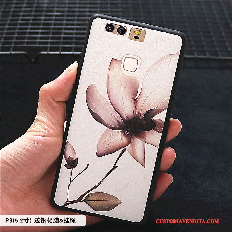 Custodia Huawei P9 Plus Goffratura Pellicola Protettiva Giallo, Cover Huawei P9 Plus Protezione Hemming Macchiati