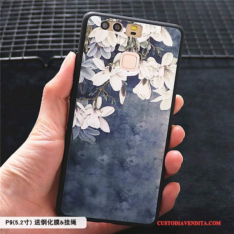 Custodia Huawei P9 Plus Goffratura Pellicola Protettiva Giallo, Cover Huawei P9 Plus Protezione Hemming Macchiati
