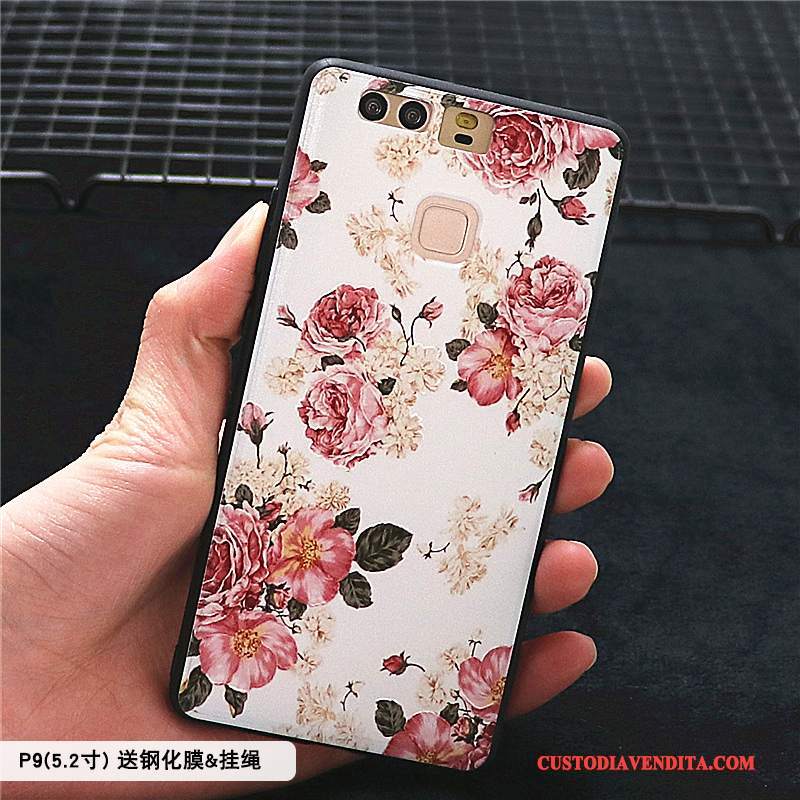 Custodia Huawei P9 Plus Goffratura Pellicola Protettiva Giallo, Cover Huawei P9 Plus Protezione Hemming Macchiati