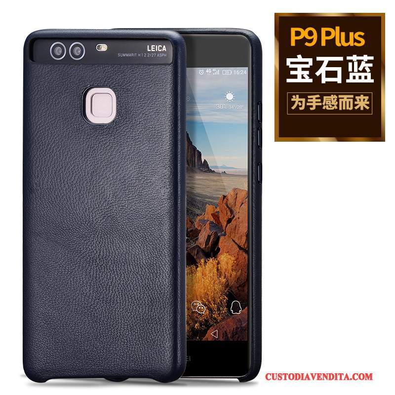 Custodia Huawei P9 Plus Pelle Affaritelefono, Cover Huawei P9 Plus Protezione Verde Sottili