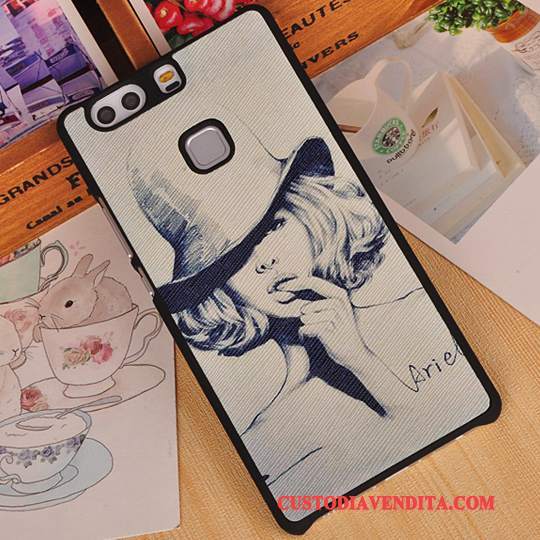 Custodia Huawei P9 Plus Protezione Anti-caduta Telaio, Cover Huawei P9 Plus Cartone Animato Rosa Difficile
