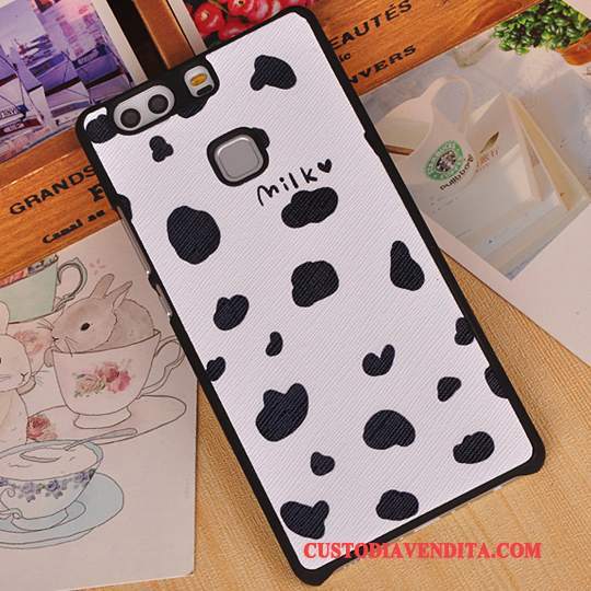 Custodia Huawei P9 Plus Protezione Anti-caduta Telaio, Cover Huawei P9 Plus Cartone Animato Rosa Difficile