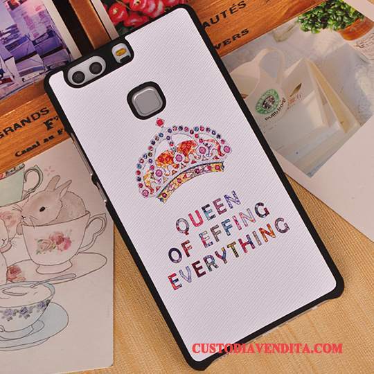 Custodia Huawei P9 Plus Protezione Anti-caduta Telaio, Cover Huawei P9 Plus Cartone Animato Rosa Difficile