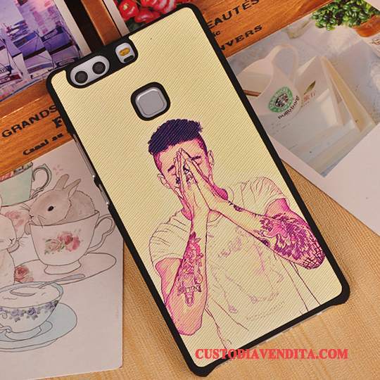 Custodia Huawei P9 Plus Protezione Anti-caduta Telaio, Cover Huawei P9 Plus Cartone Animato Rosa Difficile