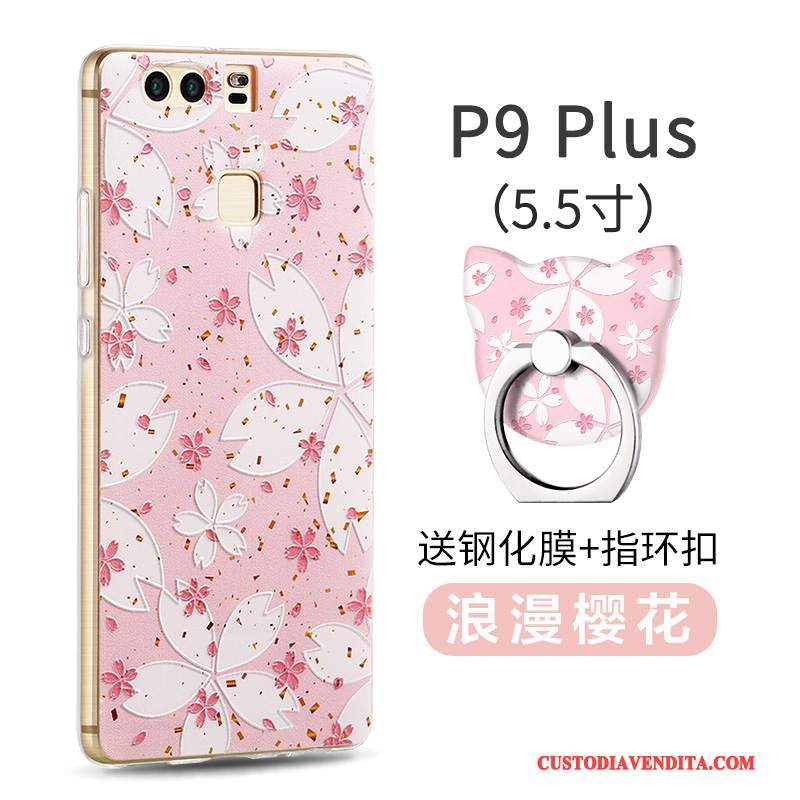 Custodia Huawei P9 Plus Protezione Rosso Anti-caduta, Cover Huawei P9 Plus Creativo Macchiatitelefono