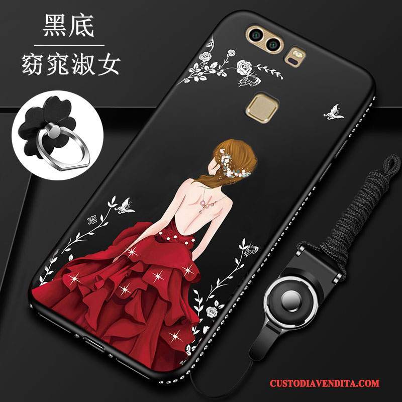 Custodia Huawei P9 Plus Silicone Morbido Anti-caduta, Cover Huawei P9 Plus Protezione Rosso Tutto Incluso