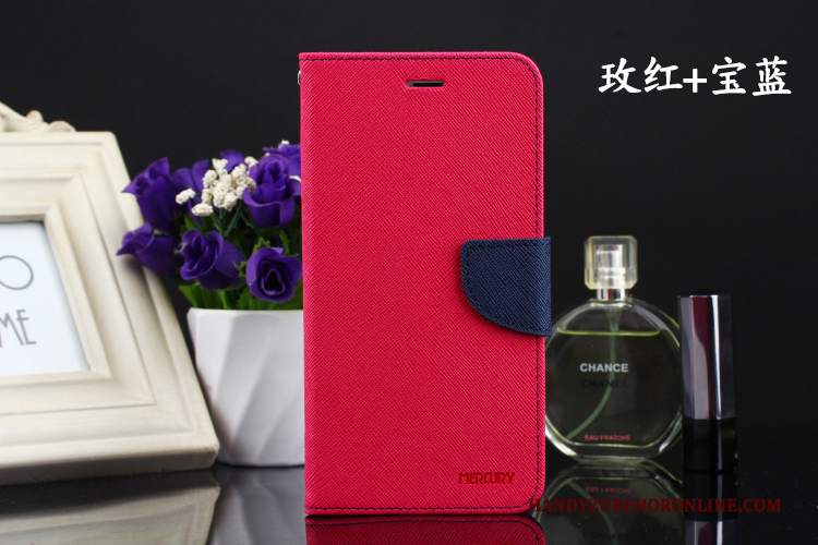 Custodia Huawei Y7 2018 Pelle Anti-caduta Rosso, Cover Huawei Y7 2018 Protezione Morbidotelefono