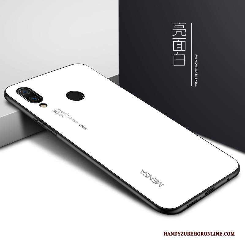 Custodia Huawei Y7 2019 Creativo Specchio Semplici, Cover Huawei Y7 2019 Protezione Telefono Blu