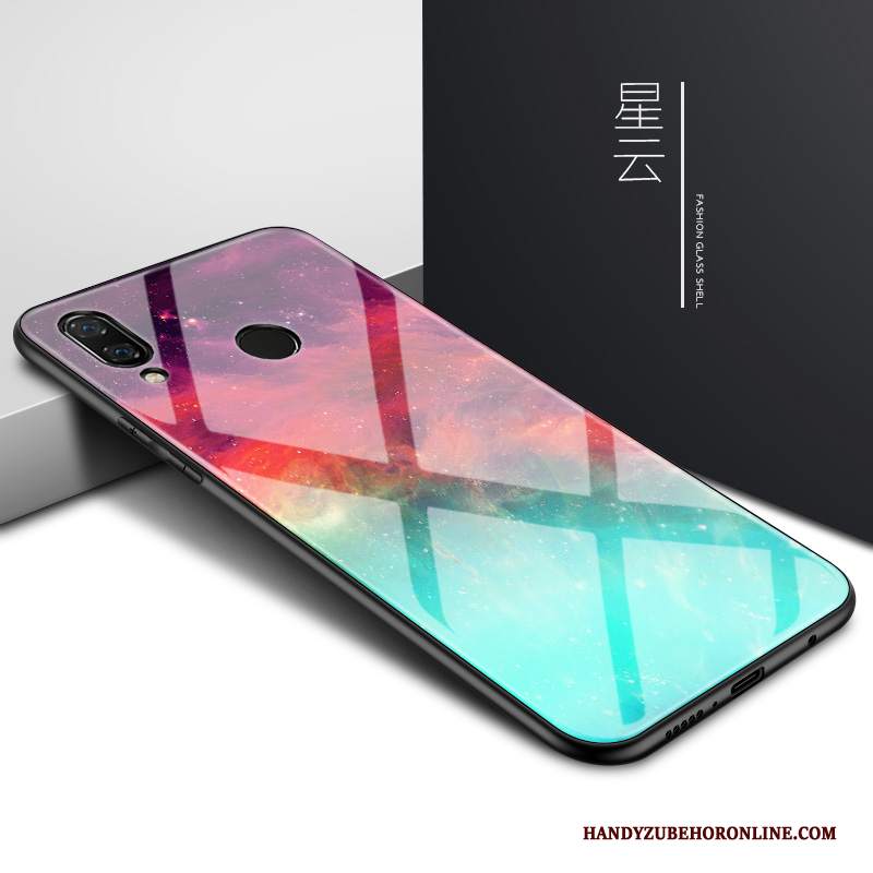 Custodia Huawei Y7 2019 Creativo Specchio Semplici, Cover Huawei Y7 2019 Protezione Telefono Blu