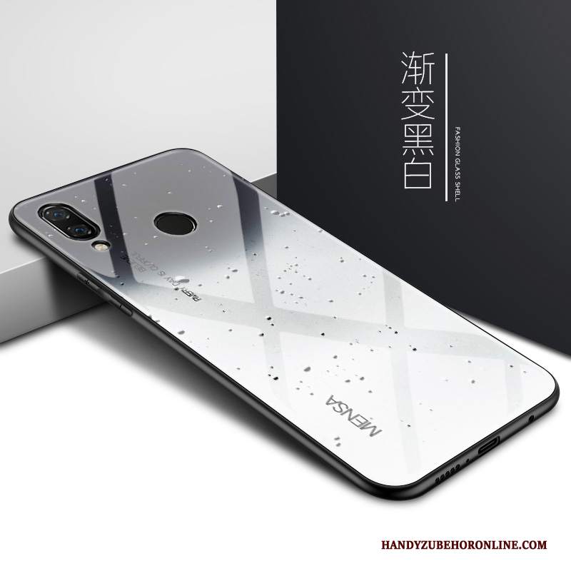 Custodia Huawei Y7 2019 Creativo Specchio Semplici, Cover Huawei Y7 2019 Protezione Telefono Blu