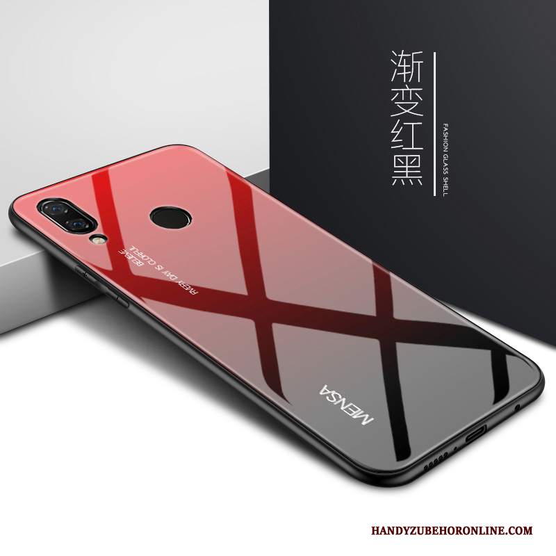 Custodia Huawei Y7 2019 Creativo Specchio Semplici, Cover Huawei Y7 2019 Protezione Telefono Blu