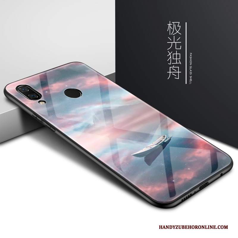 Custodia Huawei Y7 2019 Creativo Specchio Semplici, Cover Huawei Y7 2019 Protezione Telefono Blu