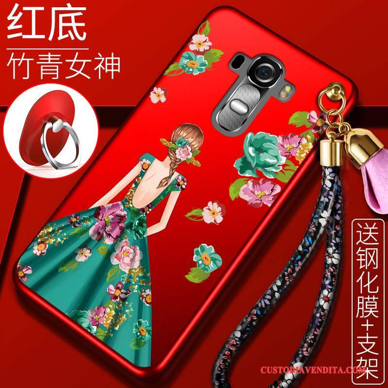 Custodia Lg G4 Silicone Anti-cadutatelefono, Cover Lg G4 Protezione Ornamenti Appesi Rosso