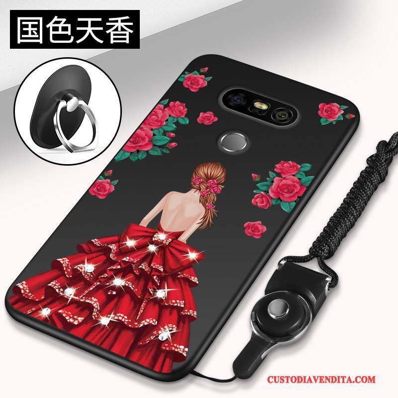 Custodia Lg G5 Silicone Morbido Ornamenti Appesi, Cover Lg G5 Macchiati Rosso