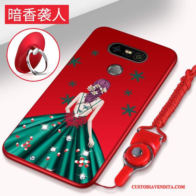 Custodia Lg G5 Silicone Morbido Ornamenti Appesi, Cover Lg G5 Macchiati Rosso