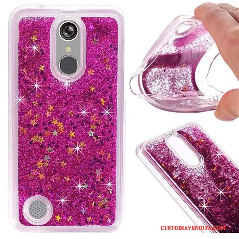 Custodia Lg K10 2017 Silicone Tutto Incluso Blu, Cover Lg K10 2017 Liquido Rosa