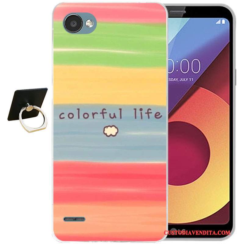 Custodia Lg Q6 Cartone Animato Tutto Incluso Anti-caduta, Cover Lg Q6 Silicone Blu Chiaro Morbido