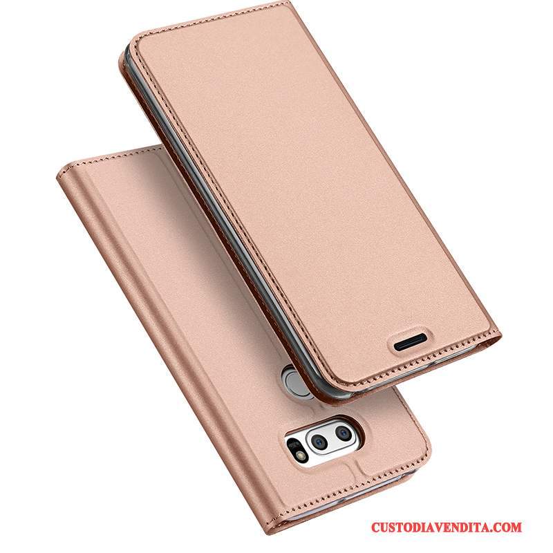 Custodia Lg V30 Protezione Leggere Affari, Cover Lg V30 Pelle Rosa Carta