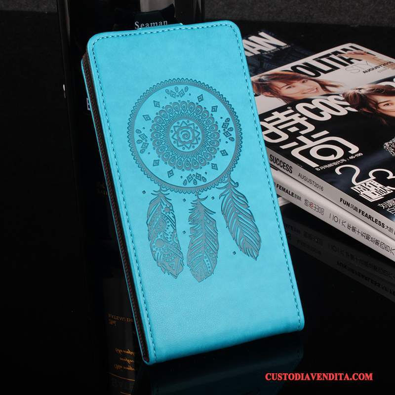 Custodia Lg X Power Protezione Modello Vento, Cover Lg X Power Pelle Blu Anti-caduta