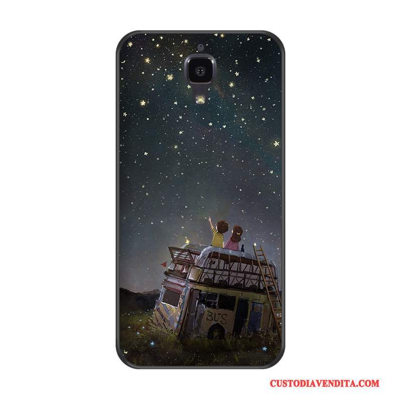 Custodia Mi 4 Cartone Animato Nerotelefono, Cover Mi 4 Protezione Anti-caduta Sottili