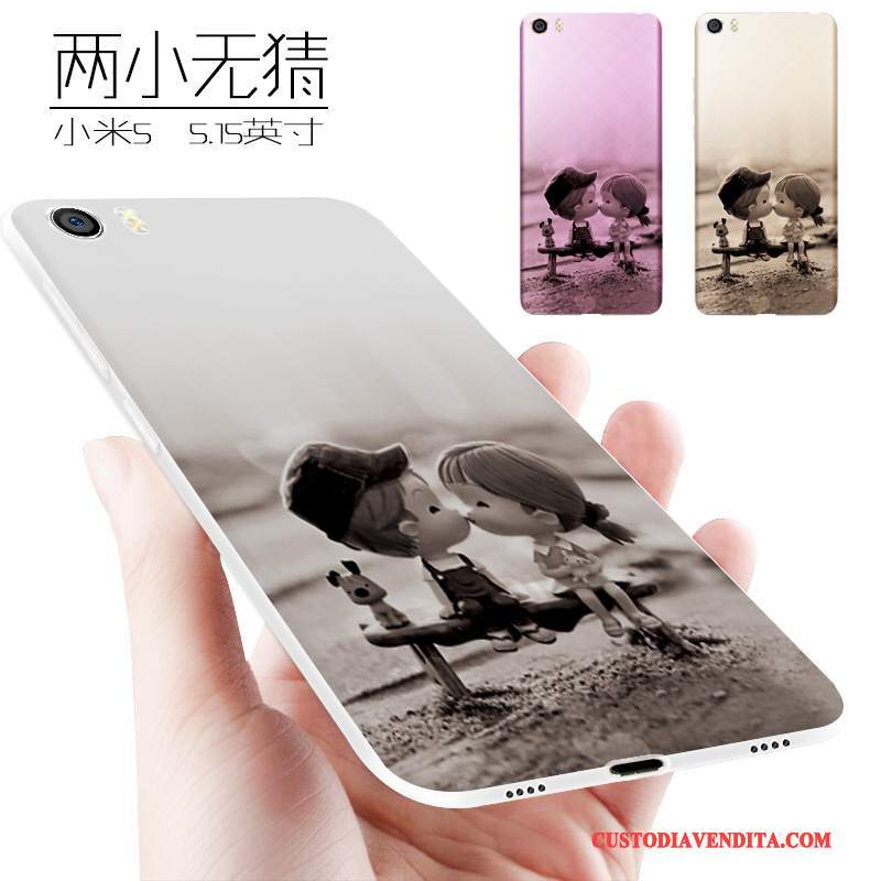 Custodia Mi 5 Creativo Anti-caduta Morbido, Cover Mi 5 Silicone Verde Piccola