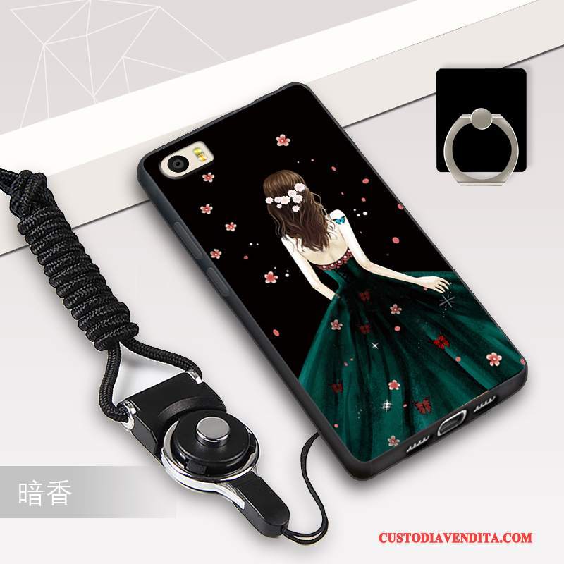 Custodia Mi 5 Protezione Telefono Nero, Cover Mi 5 Cartone Animato Bianco Ornamenti Appesi