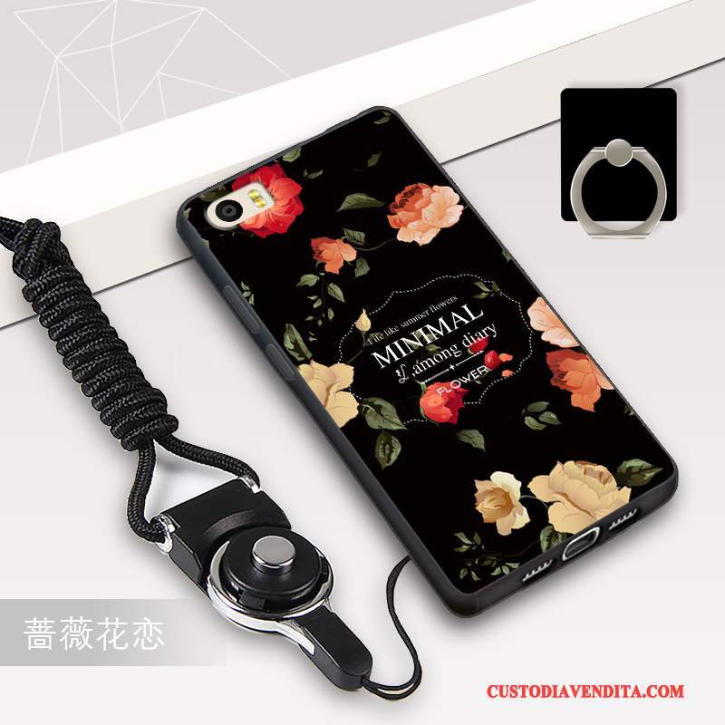 Custodia Mi 5 Protezione Telefono Nero, Cover Mi 5 Cartone Animato Bianco Ornamenti Appesi