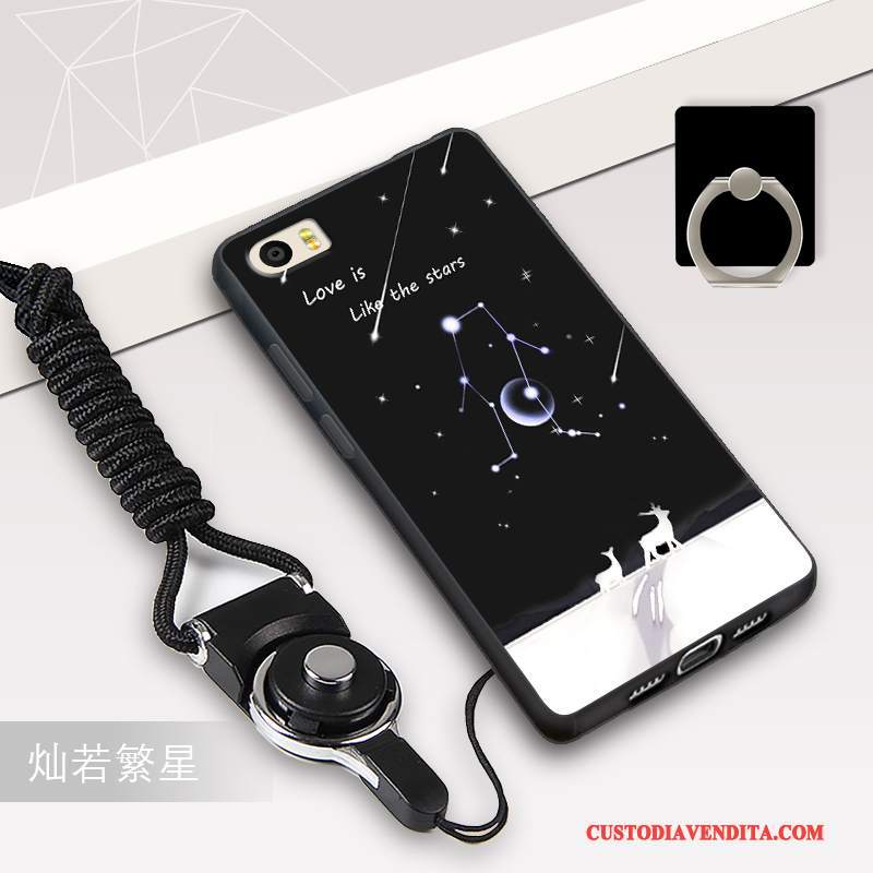 Custodia Mi 5 Protezione Telefono Nero, Cover Mi 5 Cartone Animato Bianco Ornamenti Appesi