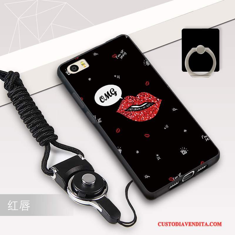 Custodia Mi 5 Protezione Telefono Nero, Cover Mi 5 Cartone Animato Bianco Ornamenti Appesi