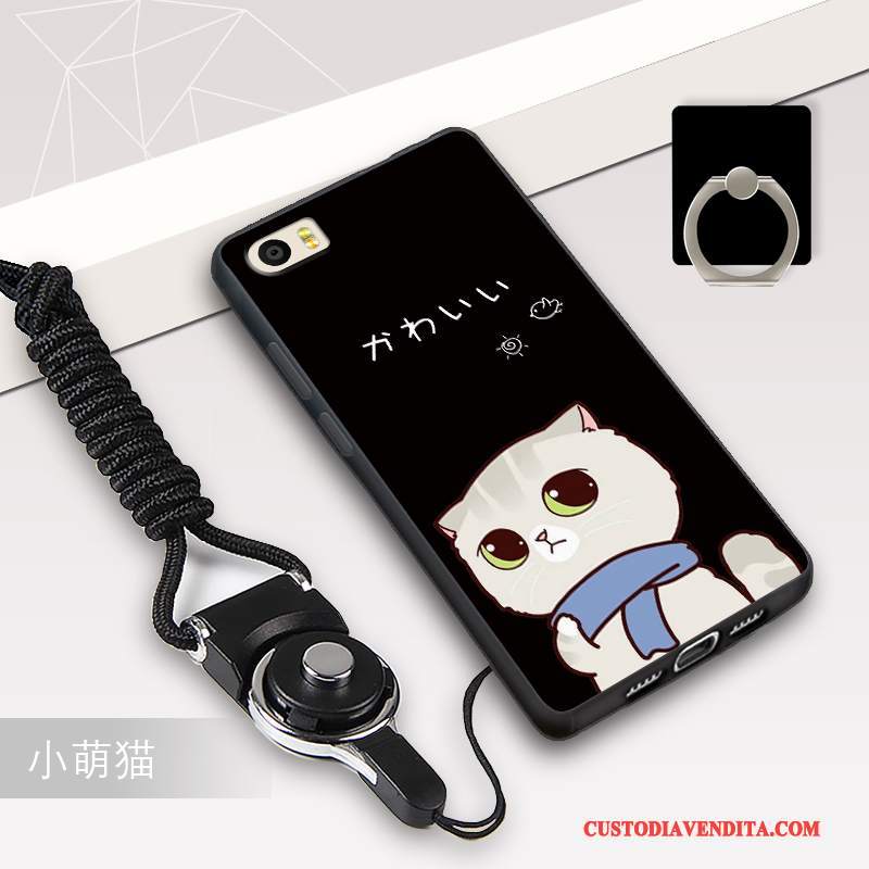 Custodia Mi 5 Protezione Telefono Nero, Cover Mi 5 Cartone Animato Bianco Ornamenti Appesi