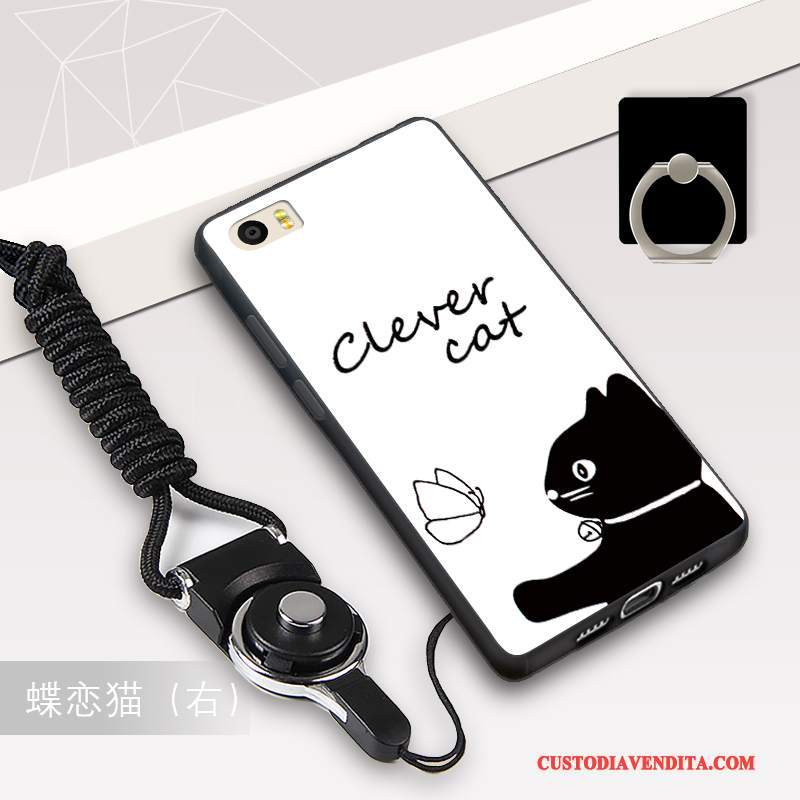 Custodia Mi 5 Protezione Telefono Nero, Cover Mi 5 Cartone Animato Bianco Ornamenti Appesi
