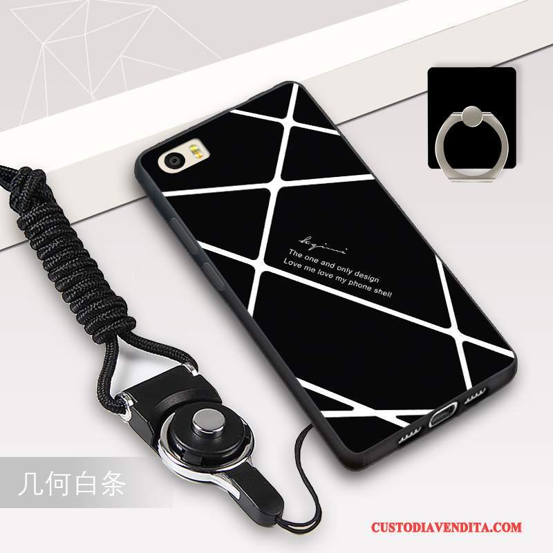Custodia Mi 5 Protezione Telefono Nero, Cover Mi 5 Cartone Animato Bianco Ornamenti Appesi