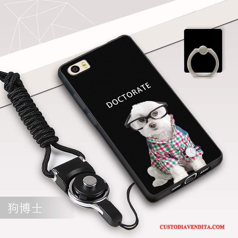 Custodia Mi 5 Protezione Telefono Nero, Cover Mi 5 Cartone Animato Bianco Ornamenti Appesi