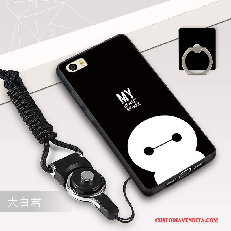Custodia Mi 5 Protezione Telefono Nero, Cover Mi 5 Cartone Animato Bianco Ornamenti Appesi