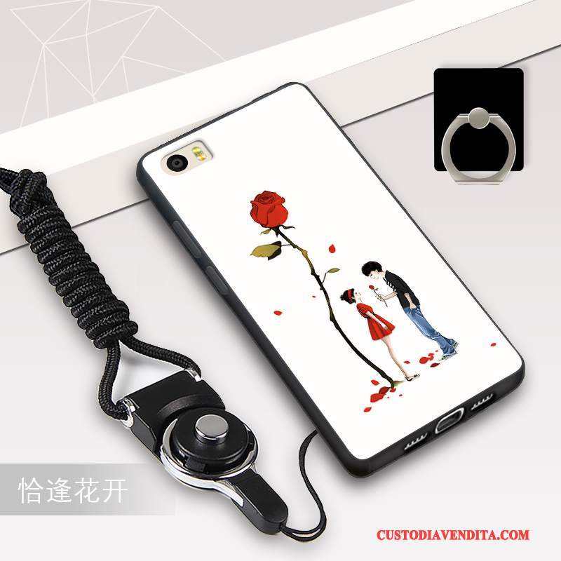 Custodia Mi 5 Protezione Telefono Nero, Cover Mi 5 Cartone Animato Bianco Ornamenti Appesi