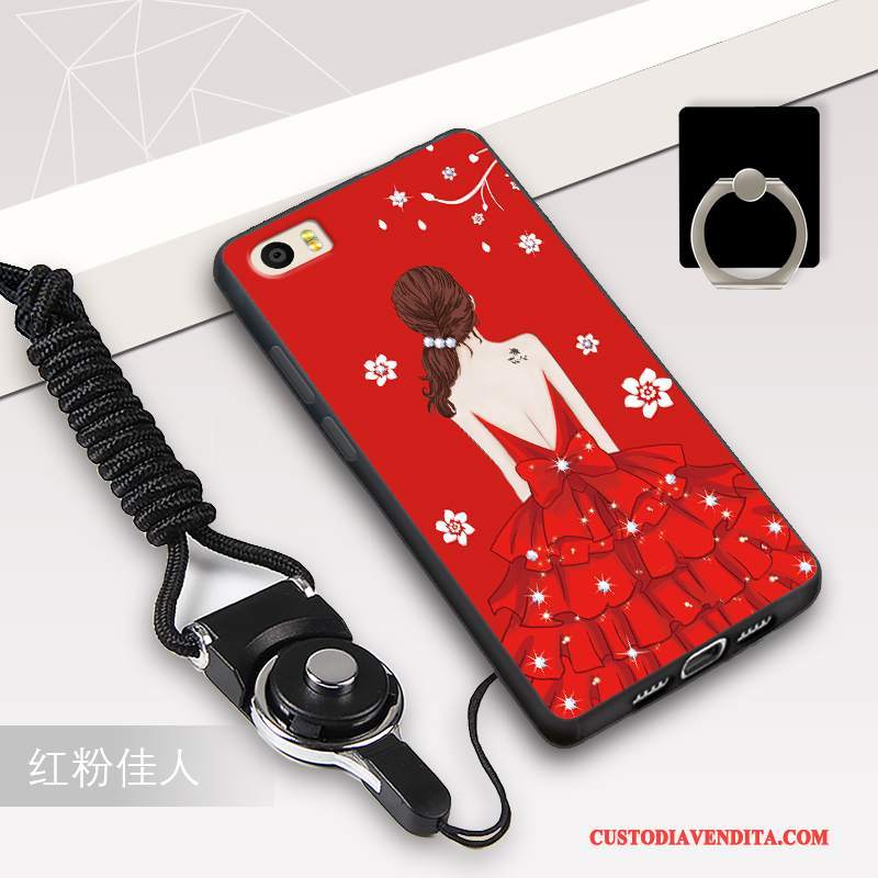 Custodia Mi 5 Protezione Telefono Nero, Cover Mi 5 Cartone Animato Bianco Ornamenti Appesi