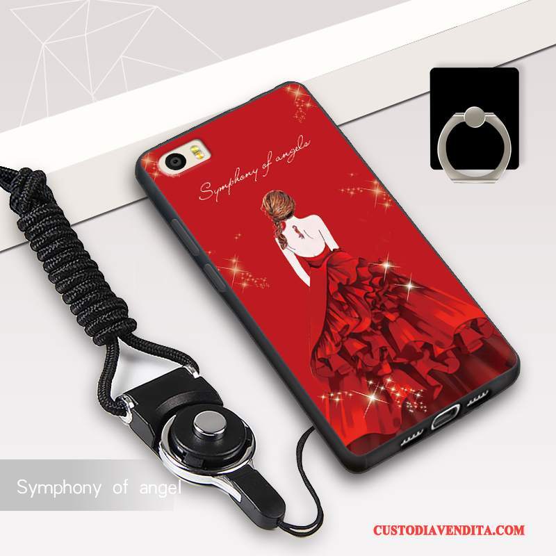 Custodia Mi 5 Protezione Telefono Nero, Cover Mi 5 Cartone Animato Bianco Ornamenti Appesi
