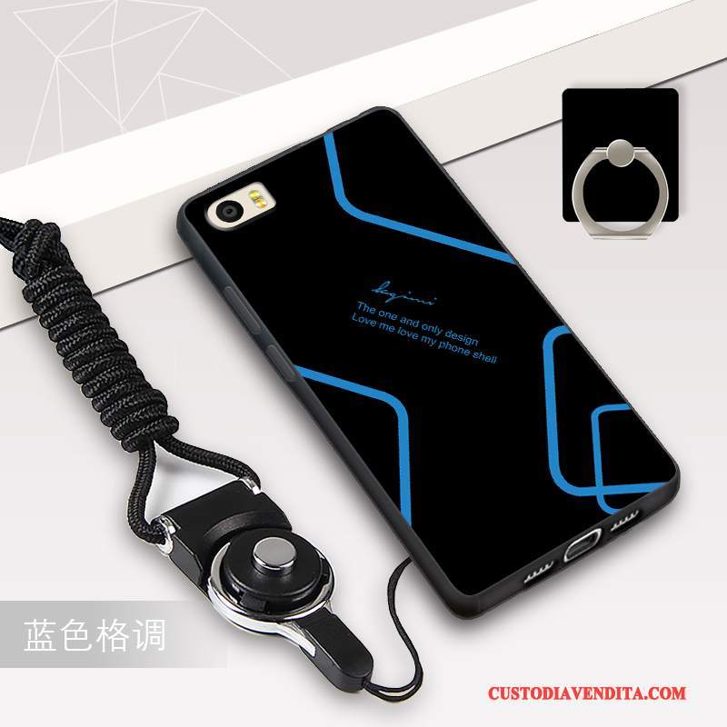 Custodia Mi 5 Protezione Telefono Nero, Cover Mi 5 Cartone Animato Bianco Ornamenti Appesi