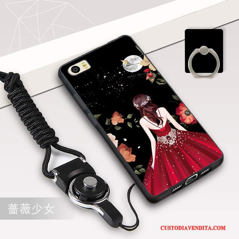 Custodia Mi 5 Protezione Telefono Nero, Cover Mi 5 Cartone Animato Bianco Ornamenti Appesi