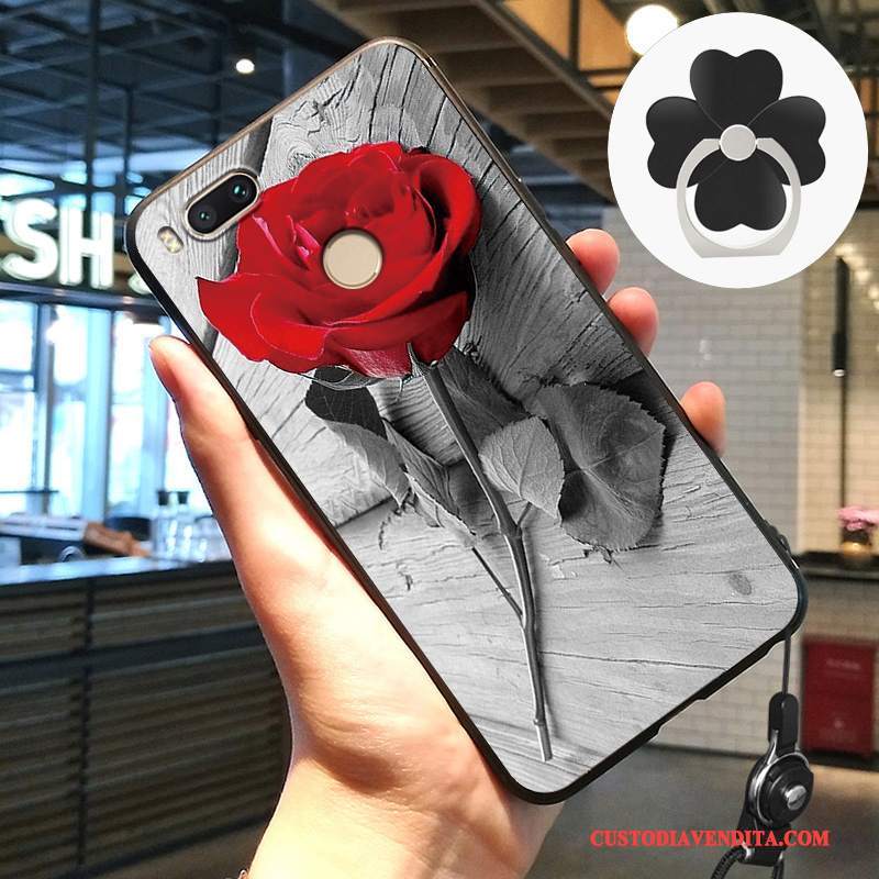 Custodia Mi 5x Goffratura Morbido Bello, Cover Mi 5x Protezione Di Personalità Nero