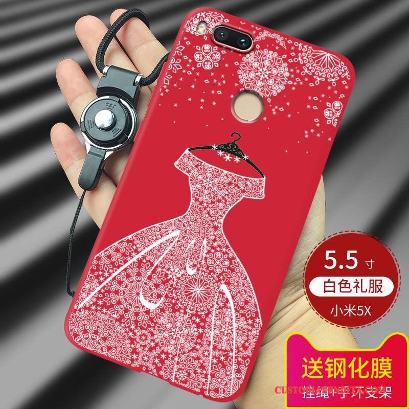 Custodia Mi 5x Goffratura Morbido Bello, Cover Mi 5x Protezione Di Personalità Nero