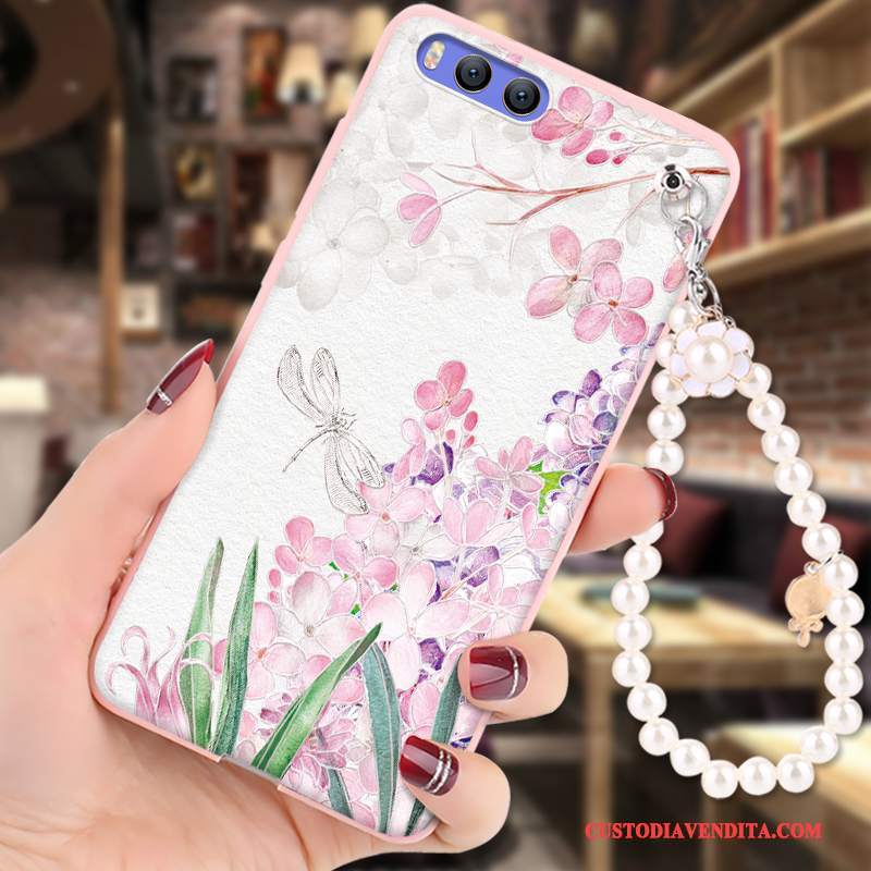 Custodia Mi 6 Goffratura Rosa Anti-caduta, Cover Mi 6 Colore Tendenza Piccola